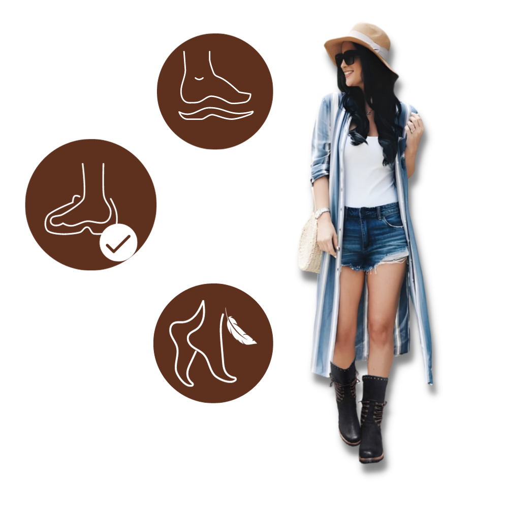 Bottines vintage en cuir PU - Ozerty