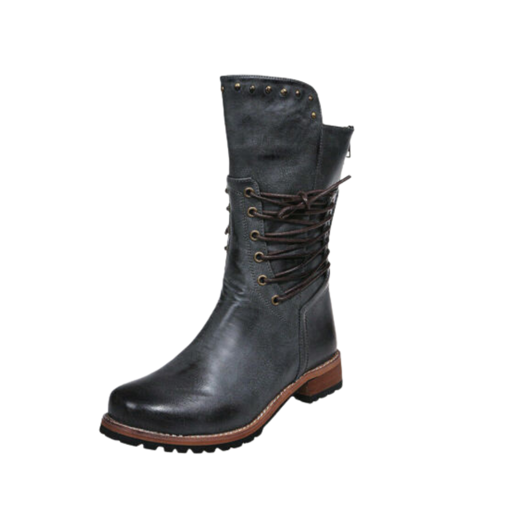 Bottines vintage en cuir PU -Gris/EU37/US6/UK4Gris/EU35/US4.5/UK2Gris/EU36/US5/UK3Gris/EU38/US6.5/UK5Gris/EU39/US7.5/UK6Gris/EU40/US8/UK7Gris/EU41/US8.5/UK8Gris/EU42/US9.5/UK9Gris/EU43/US10/UK10 - Ozerty