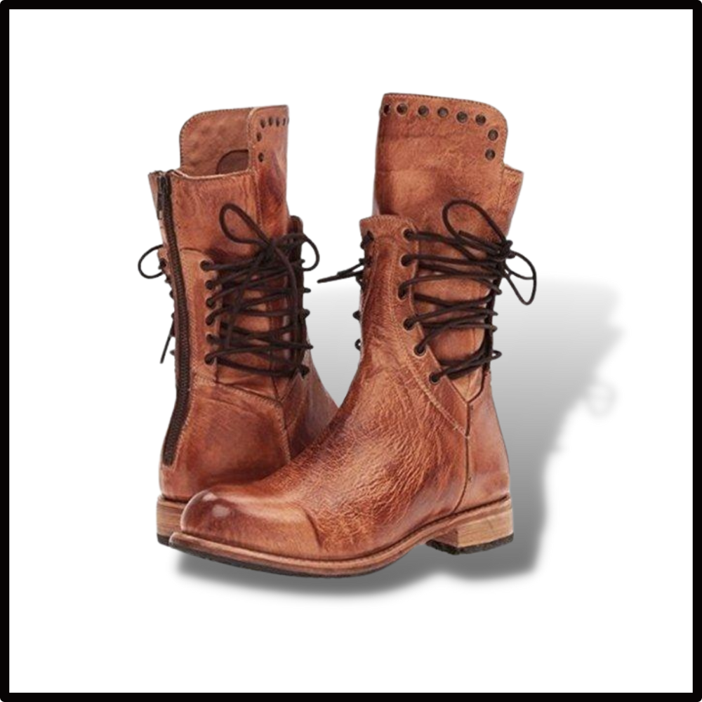 Bottines vintage en cuir PU - Ozerty