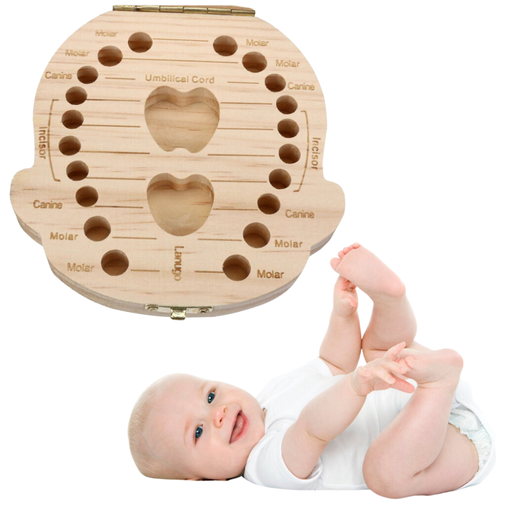 Boîte à dents de bébé en bois