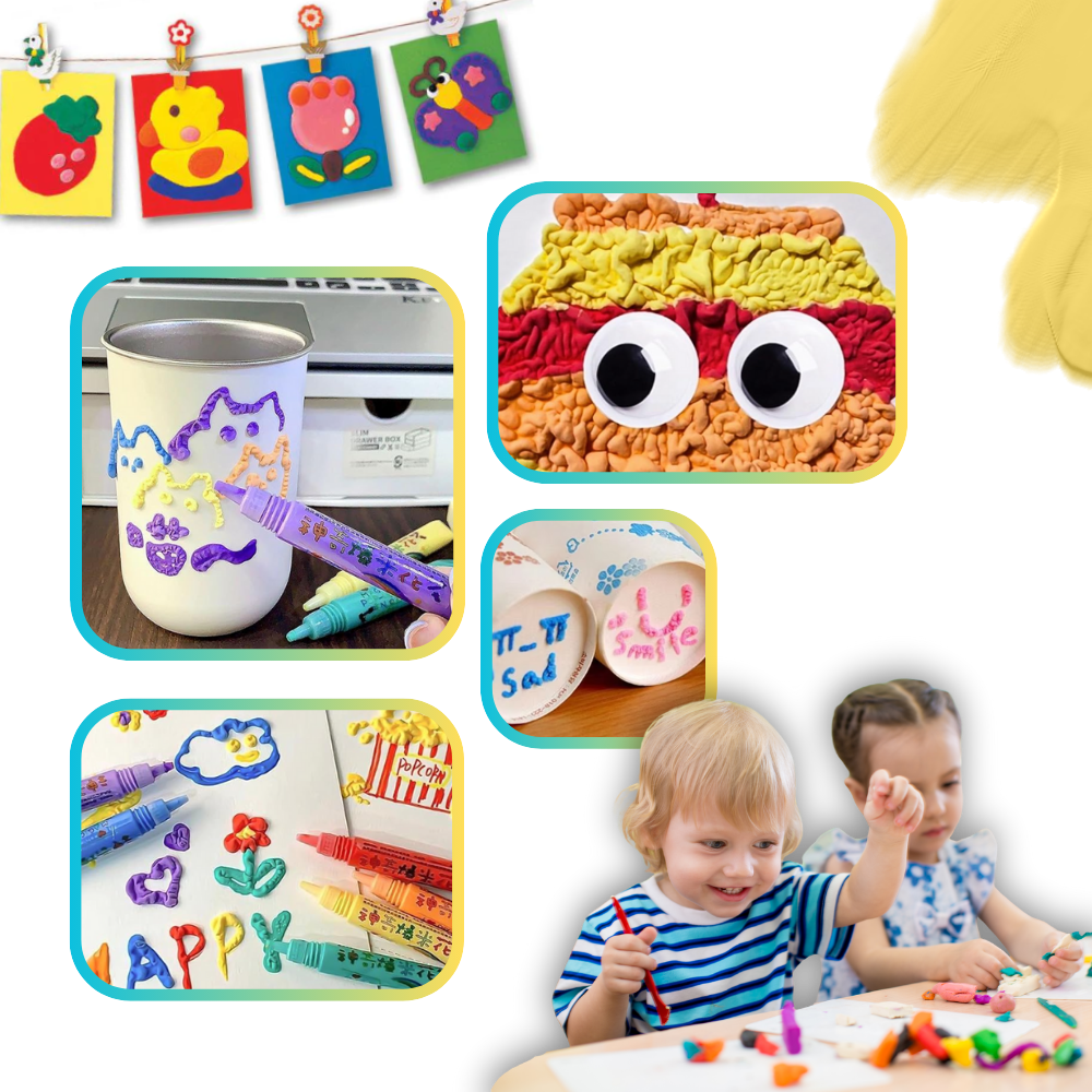 stylo avec effet 3D magique | stylo peinture gonflée | stylo popcorn