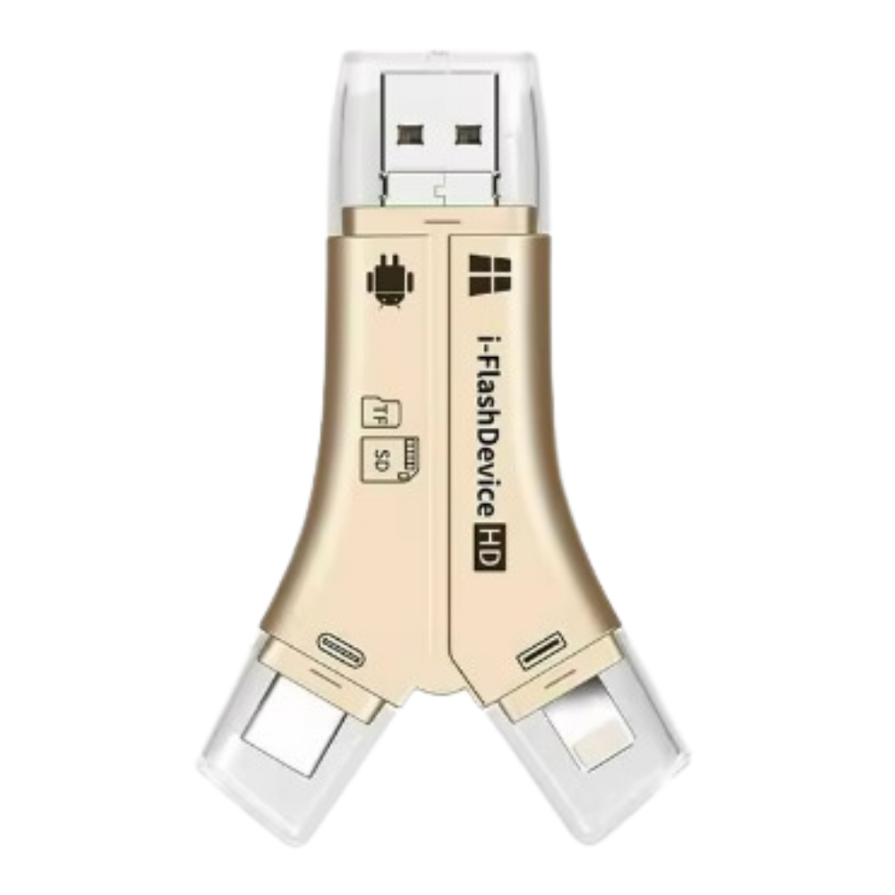 USB 4-en-1 pour téléphones -Or - Ozerty