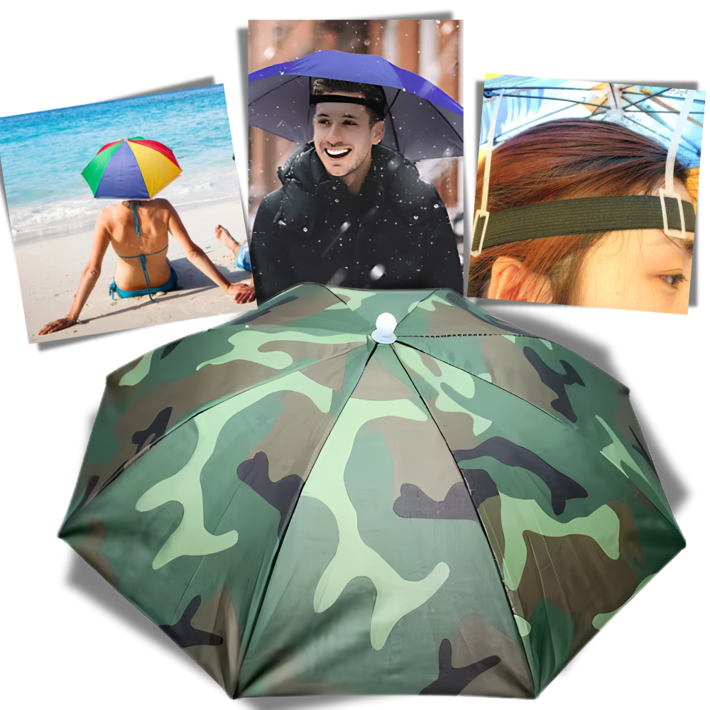 Chapeau parapluie ajustable mains libres - Ozerty