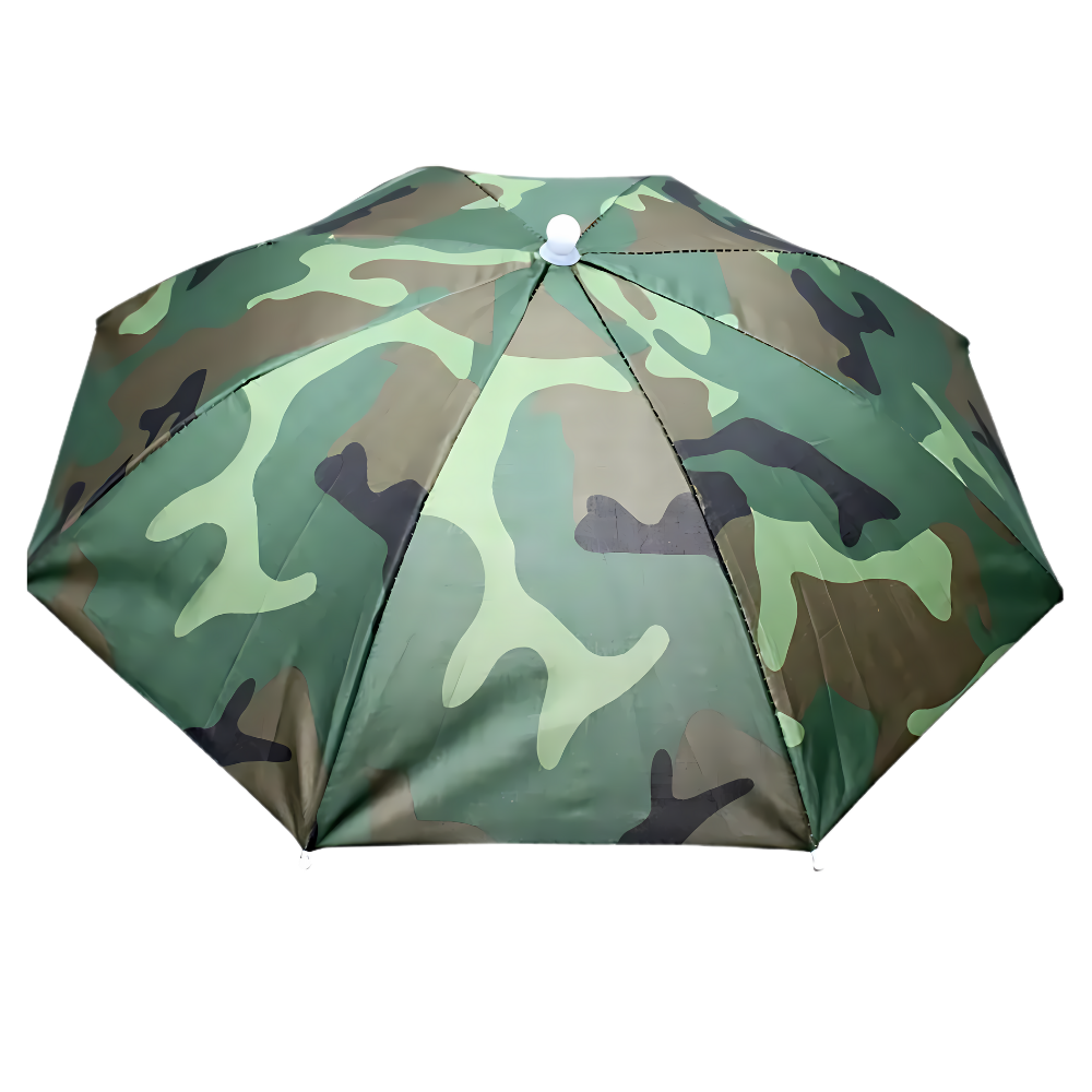 Chapeau parapluie ajustable mains libres -Vert militaire - Ozerty