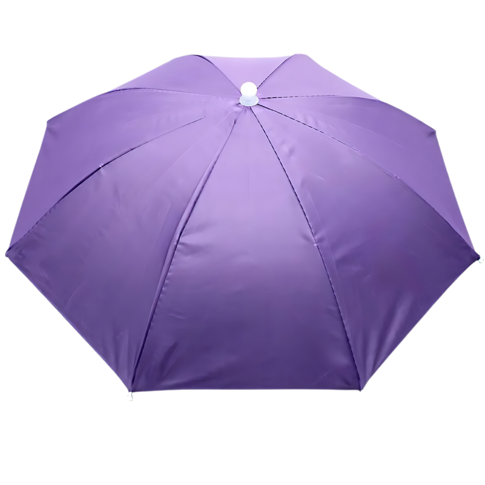 Chapeau parapluie ajustable mains libres -Violet - Ozerty