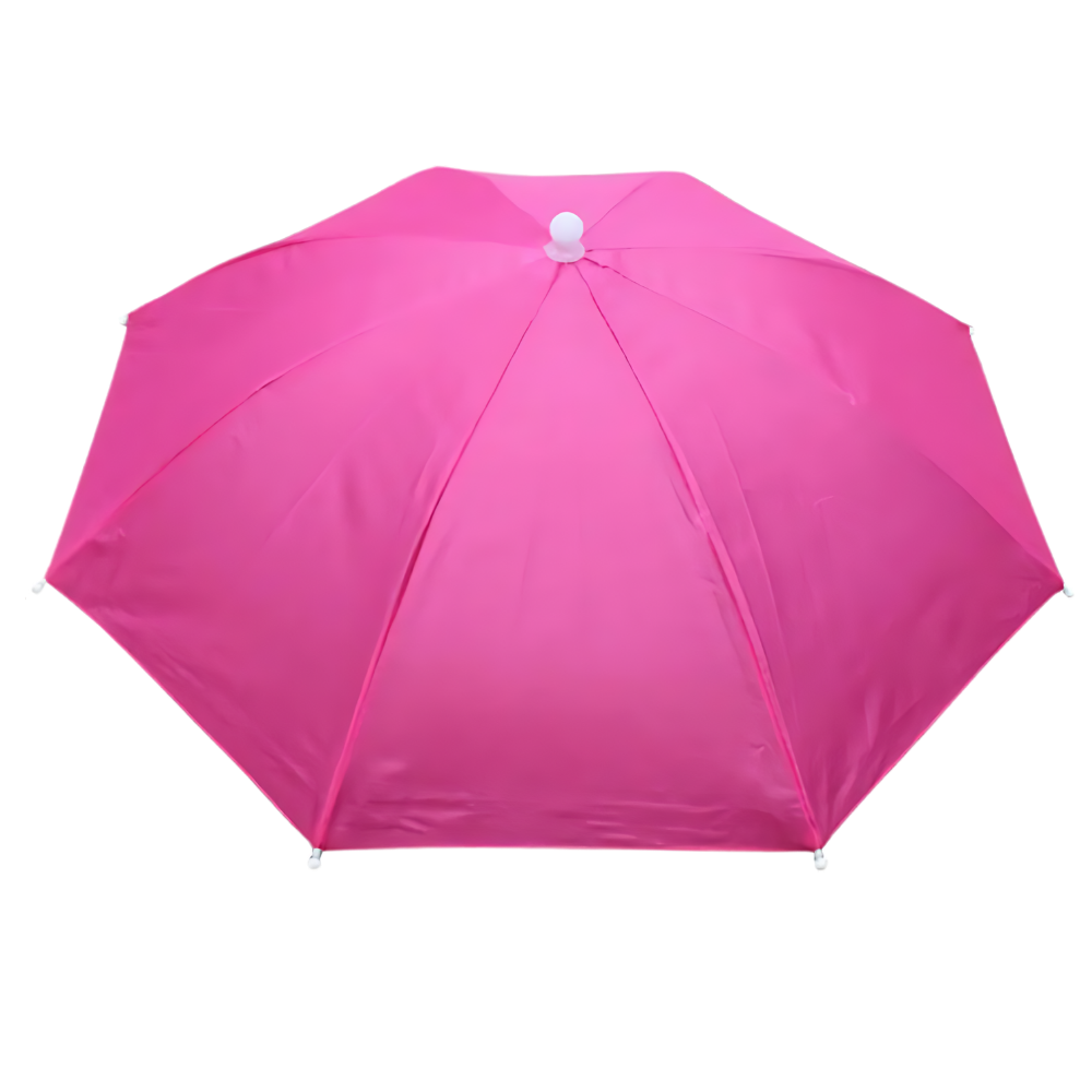 Chapeau parapluie ajustable mains libres -Rose - Ozerty