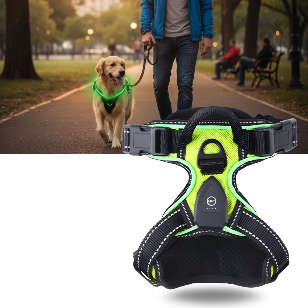 Harnais pour chien avec lumière LED clignotante - Ozerty