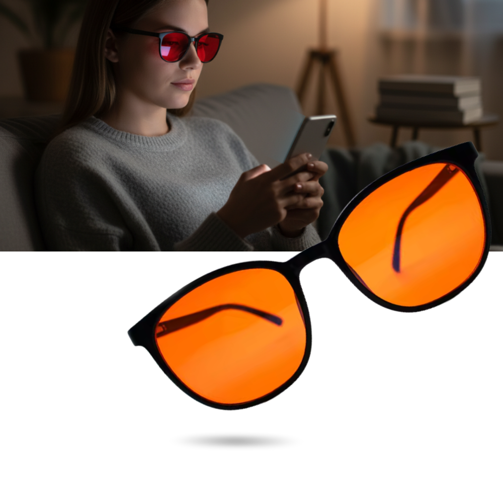 Lunettes rouges anti-fatigue à filtre bleu - Ozerty