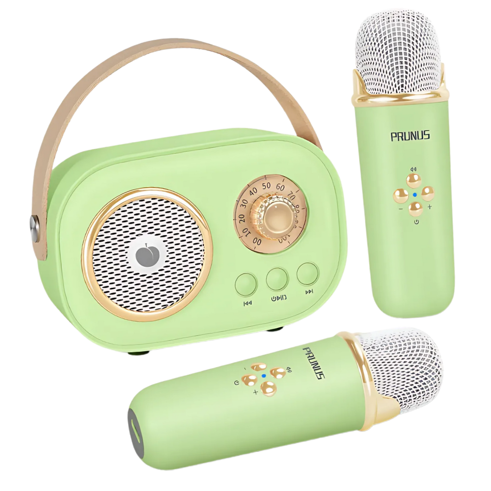 Mini Karaoké Bluetooth à double micro pour enfants -Vert - Ozerty