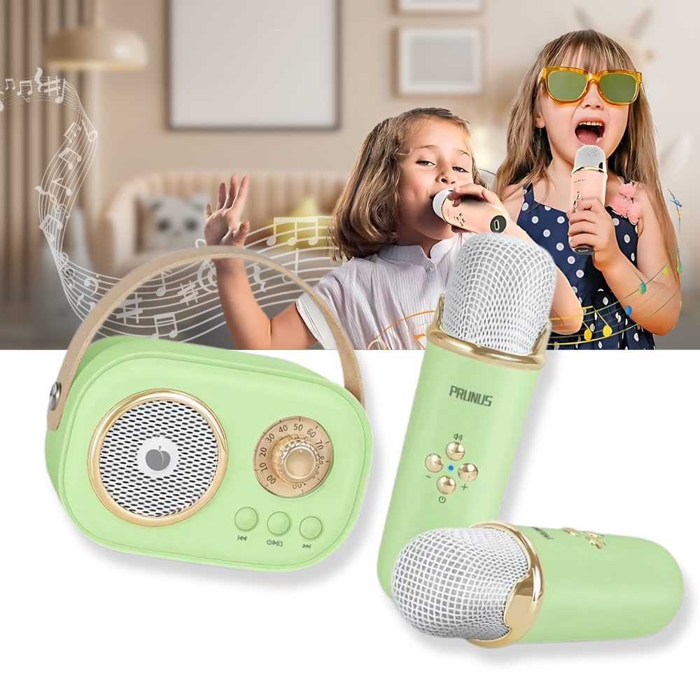 Mini Karaoké Bluetooth à double micro pour enfants - Ozerty