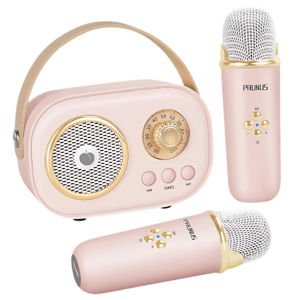 Mini Karaoké Bluetooth à double micro pour enfants -Rose - Ozerty