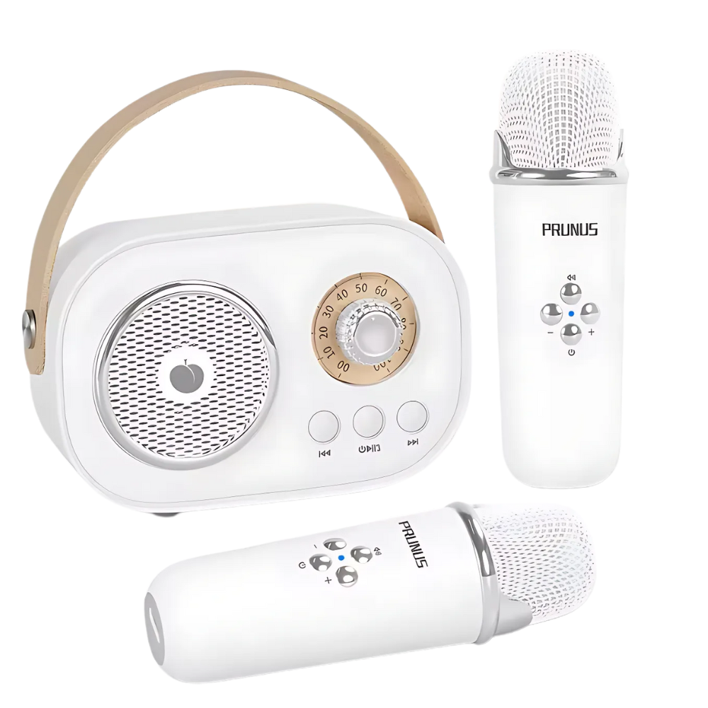 Mini Karaoké Bluetooth à double micro pour enfants -Blanc - Ozerty