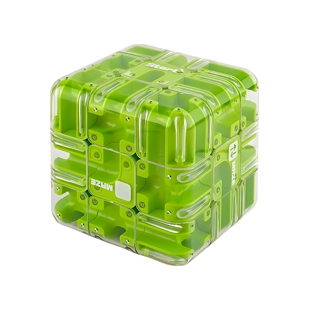 Cube labyrinthe Brain Builder puzzle 3D à bille -Vert - Ozerty