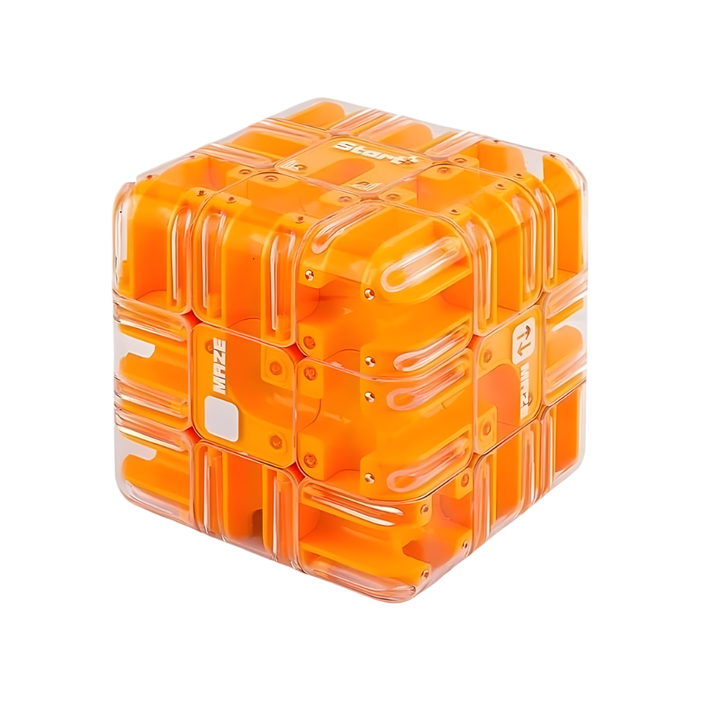 Cube labyrinthe Brain Builder puzzle 3D à bille -Orange - Ozerty