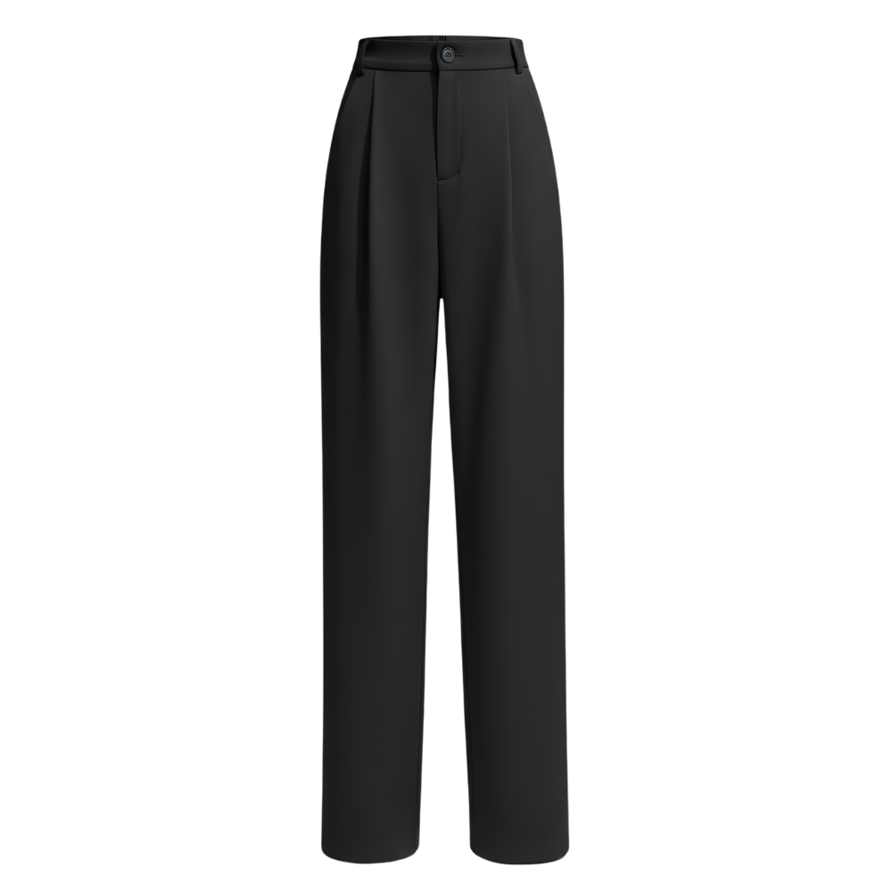 Pantalon chic à coupe large -Noir Standard - Ozerty