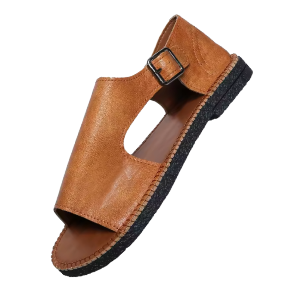 Sandales orthopédiques vintage chic -Marron clair - Ozerty