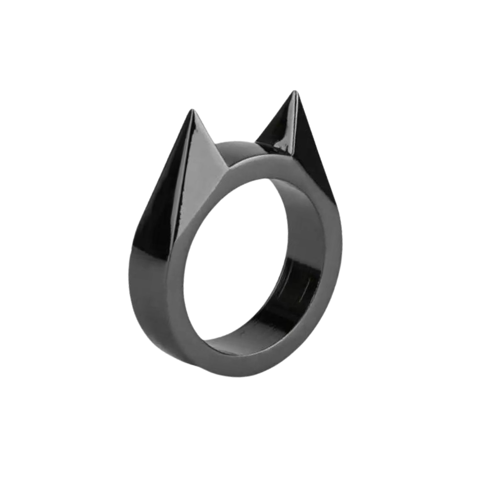 Bague d'autodéfense oreilles de chat -Noir - Ozerty