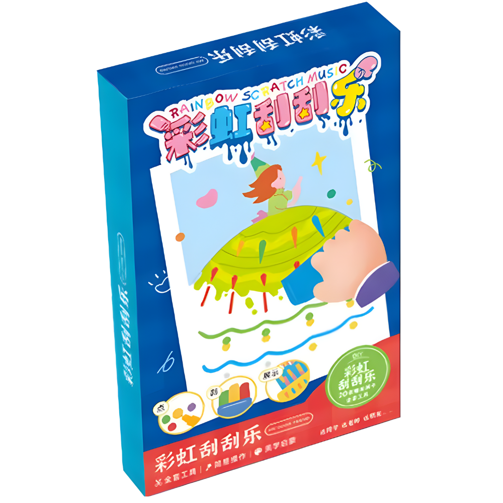 Kit peinture à pois et raclette pour enfants -Bleu - Ozerty