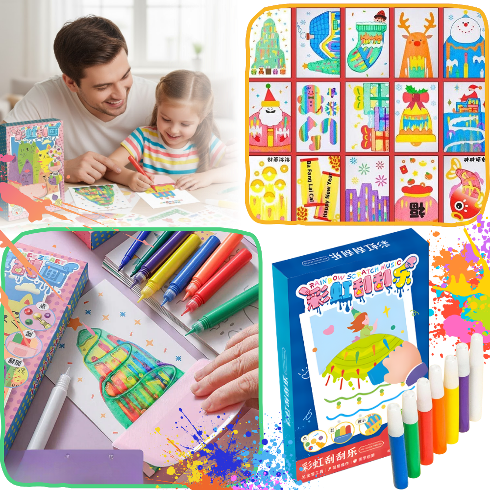 Kit peinture à pois et raclette pour enfants - Ozerty