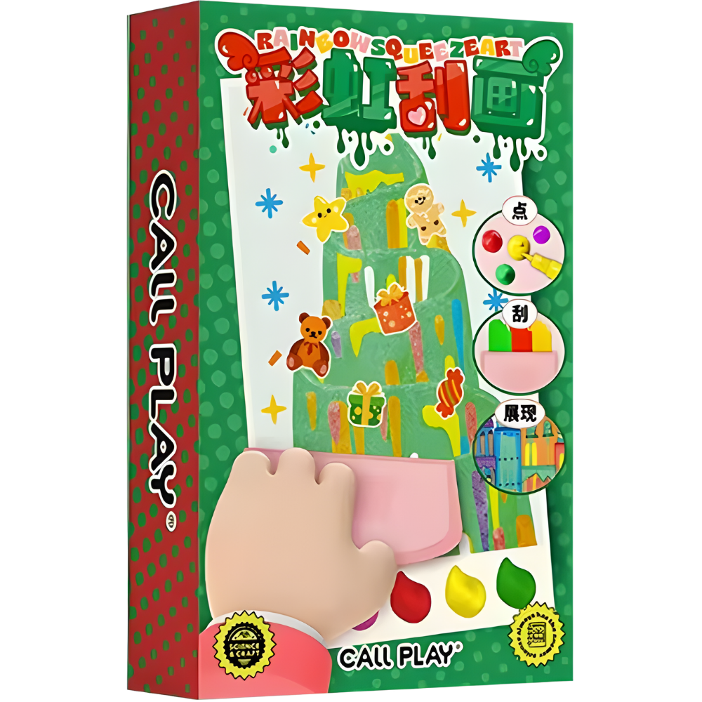 Kit peinture à pois et raclette pour enfants -Vert - Ozerty