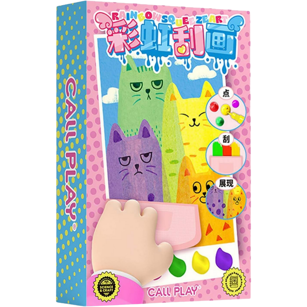 Kit peinture à pois et raclette pour enfants -Rose - Ozerty