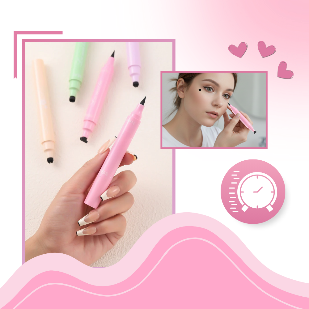 Eyeliner double têtes avec tampons de motifs - Ozerty