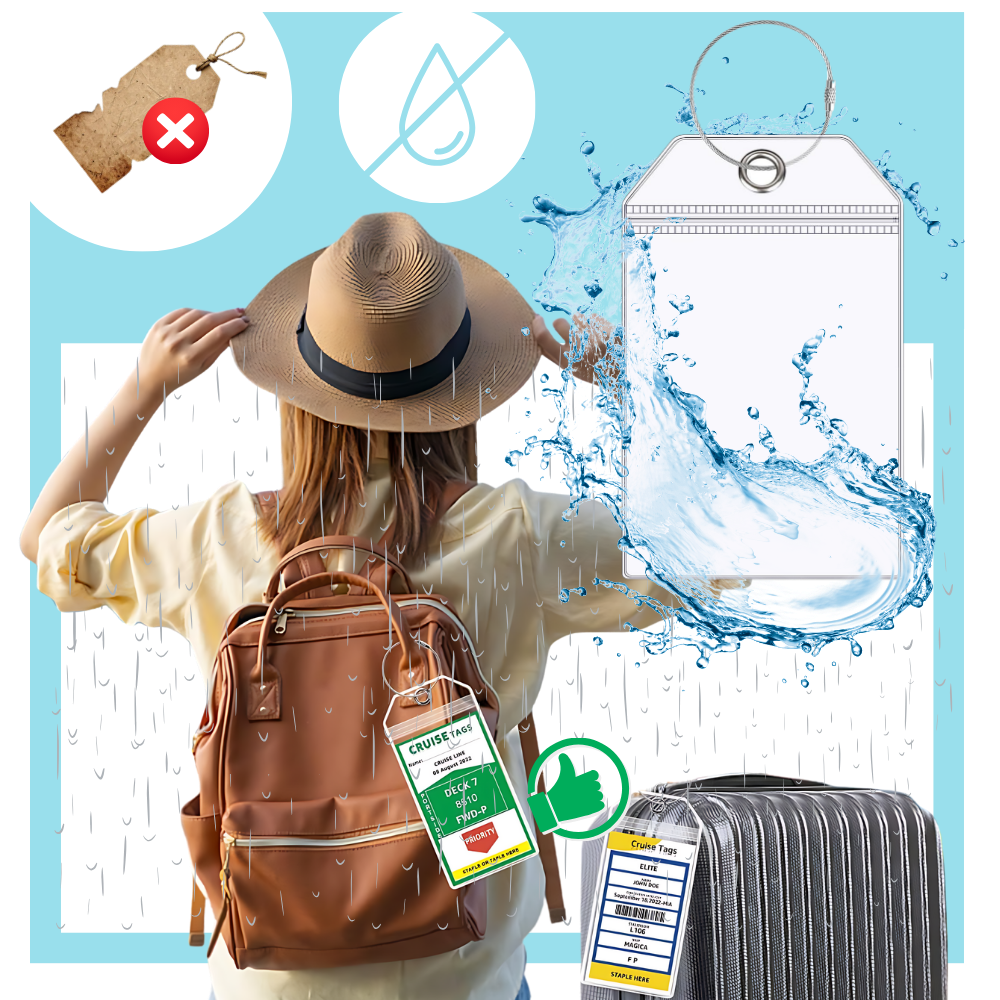 Porte-étiquettes à bagages imperméable et personnalisé - Ozerty