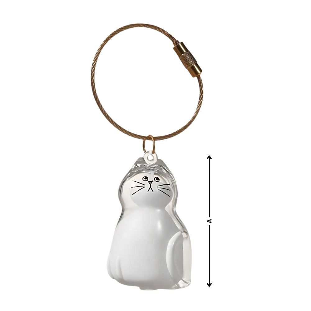 Porte-clés capsule poils de chat - Ozerty