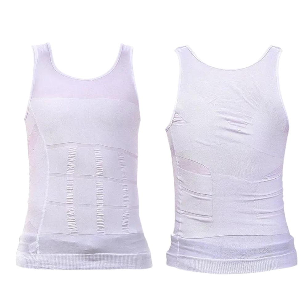 Maillot de corps amincissant discret pour hommes -Blanc/SBlanc/MBlanc/LBlanc/XLBlanc/XXL - Ozerty