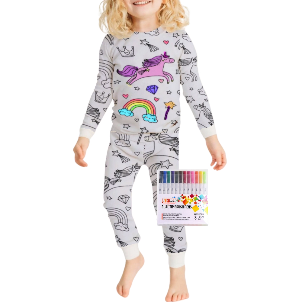 Pyjama à colorier -Cheval enchanté - Ozerty