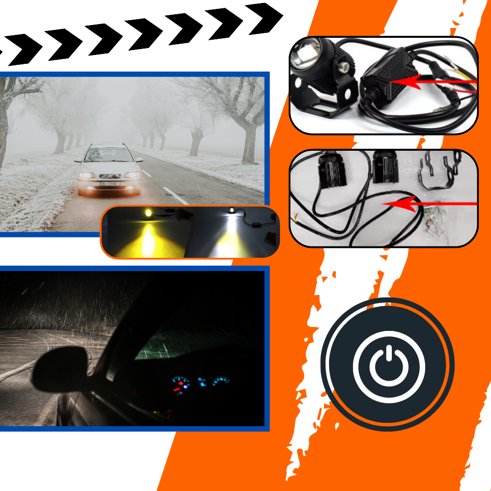 Phare avant double éclairage pour motos - Ozerty