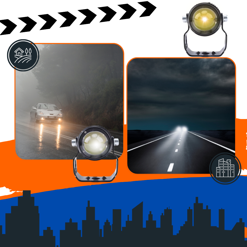 Phare avant double éclairage pour motos - Ozerty