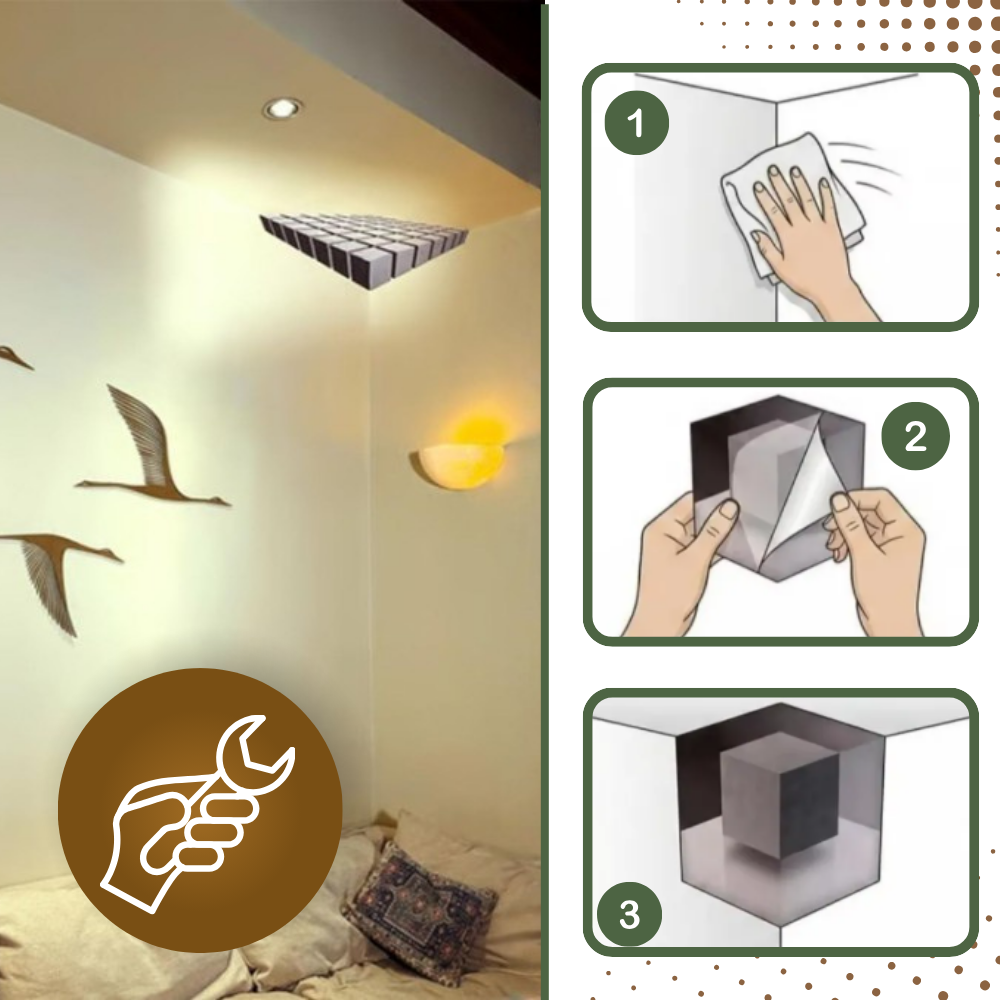 Sticker mural illusion 3D - Ozerty