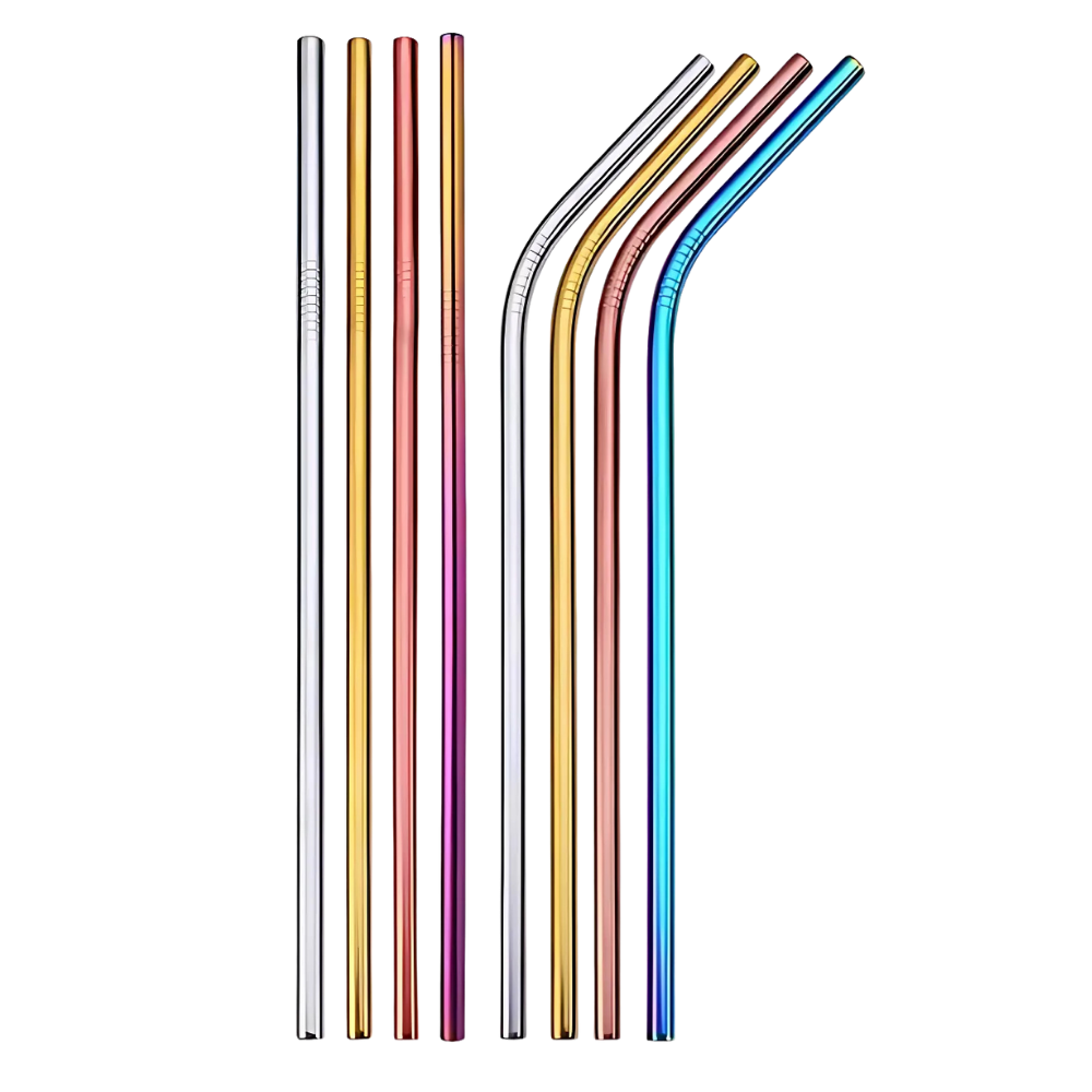 Paille réutilisable en acier inoxydable -Assortiment de couleurs - Ozerty