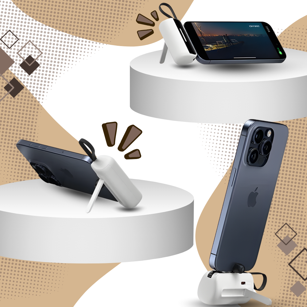 Batterie de secours externe compacte avec support intégré - Ozerty