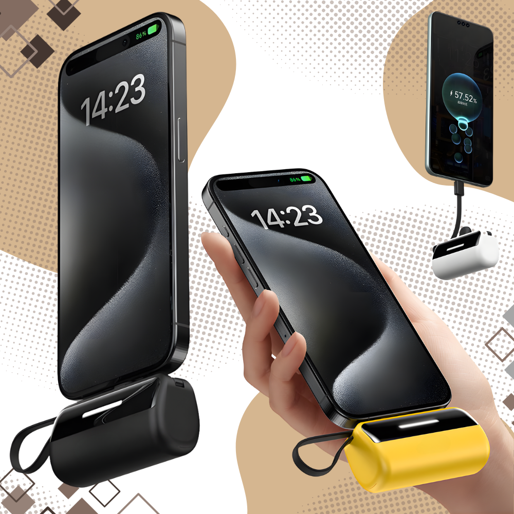 Batterie de secours externe compacte avec support intégré - Ozerty