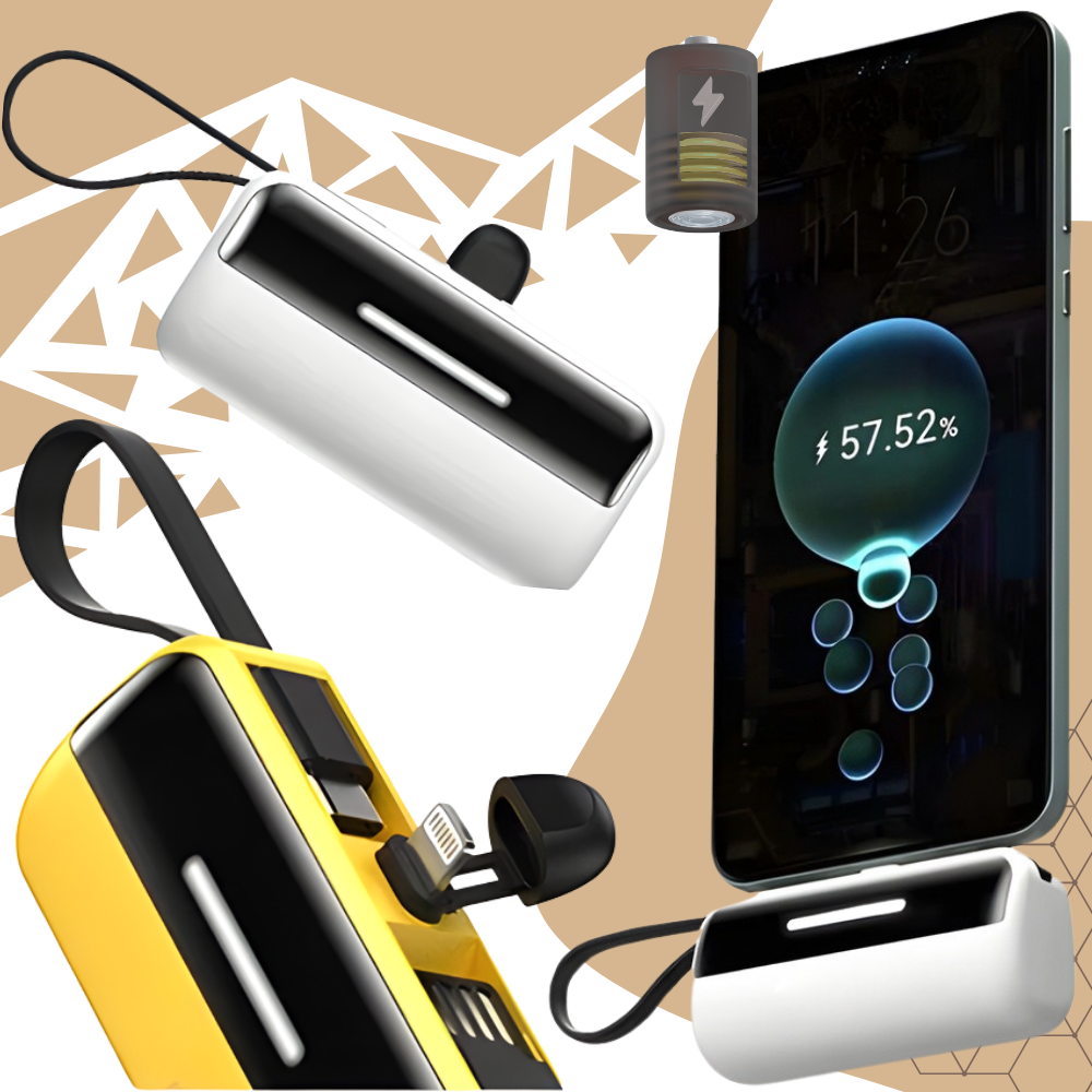 Batterie de secours externe compacte avec support intégré - Ozerty