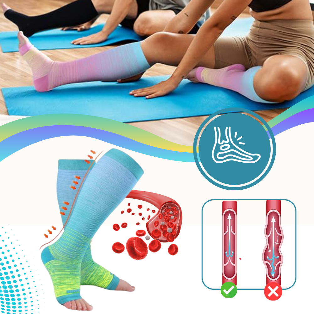 Chaussettes de compression élastiques pied ouvert - Ozerty