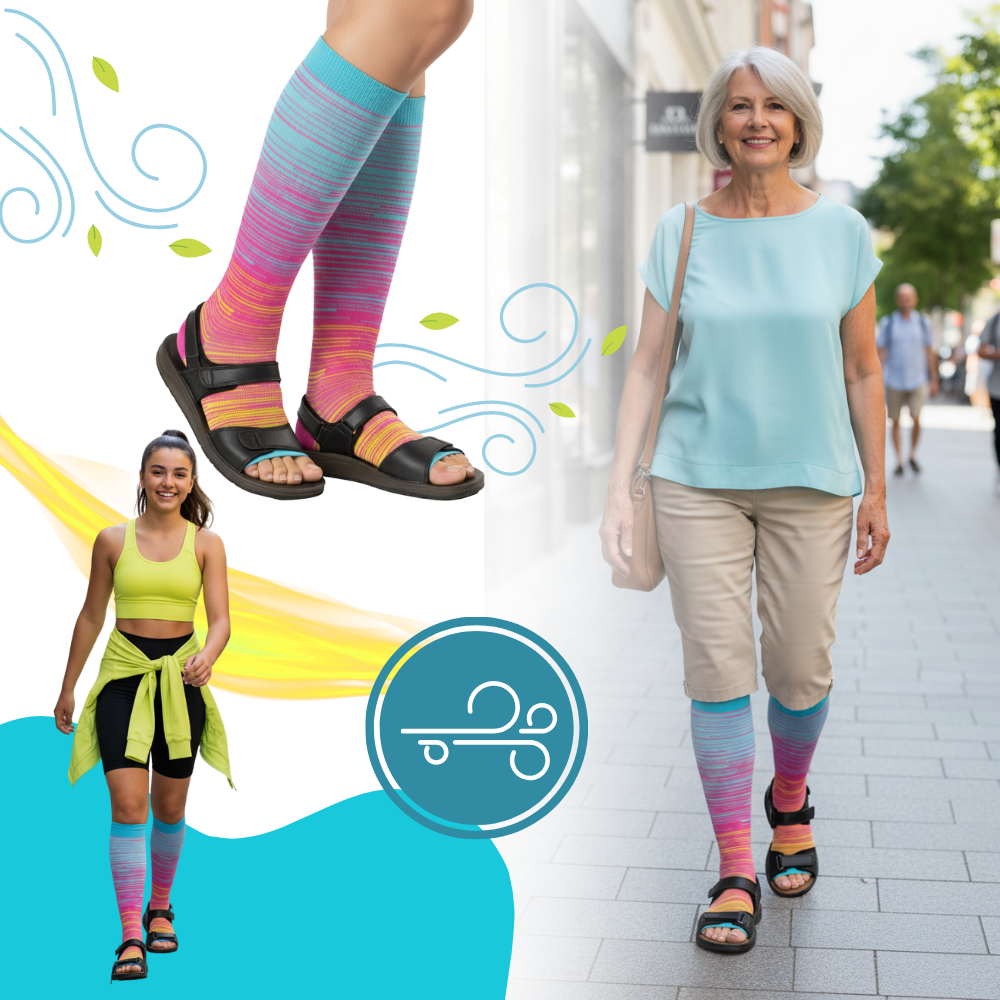 Chaussettes de compression élastiques pied ouvert - Ozerty