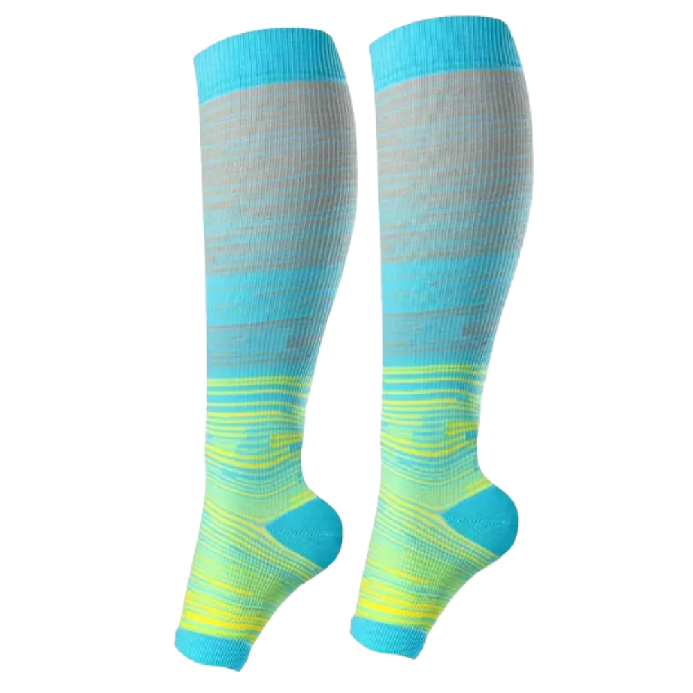 Chaussettes de compression élastiques pied ouvert -Vert - Ozerty