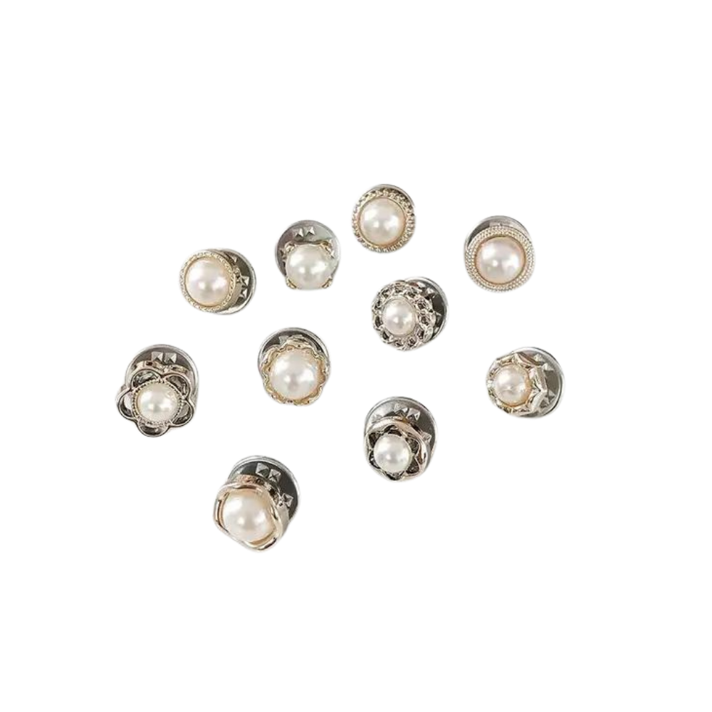 Broches à boutons élégantes sans couture -Perles - Ozerty