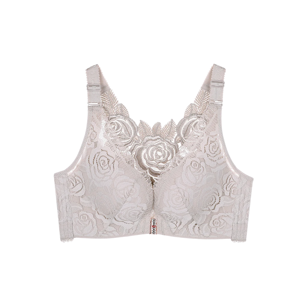 Soutien-gorge push-up élégant en dentelle  -Beige - Ozerty