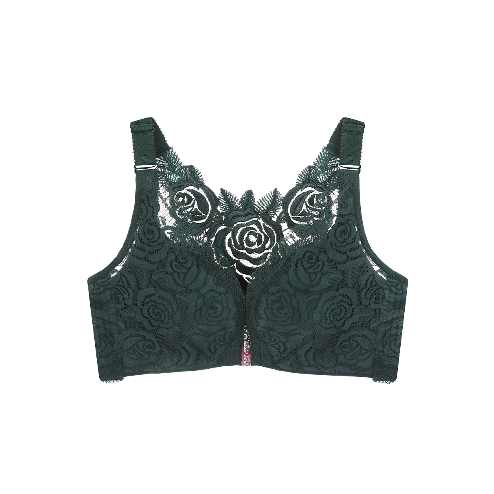 Soutien-gorge push-up élégant en dentelle  -Vert thé - Ozerty