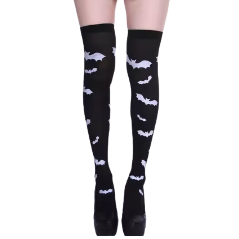 Chaussettes de compression aux motifs festifs d'Halloween -Vol sombre - Ozerty