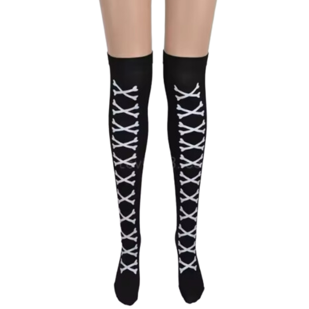 Chaussettes de compression aux motifs festifs d'Halloween -Os chics - Ozerty