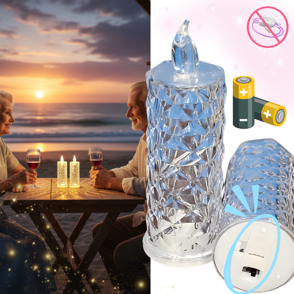 Bougie décorative LED sans flamme en cristal - Ozerty