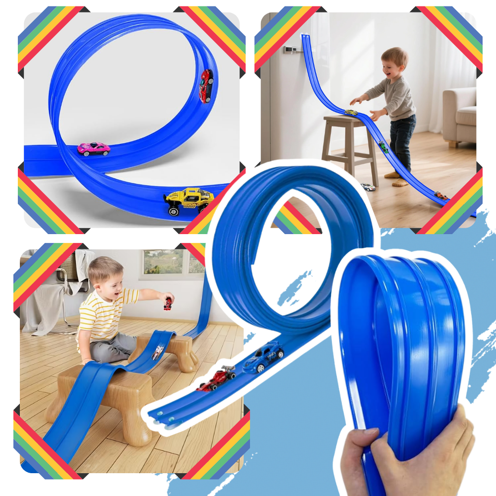 Circuit de course flexible à 2 voies jeu de voiture enfant - Ozerty