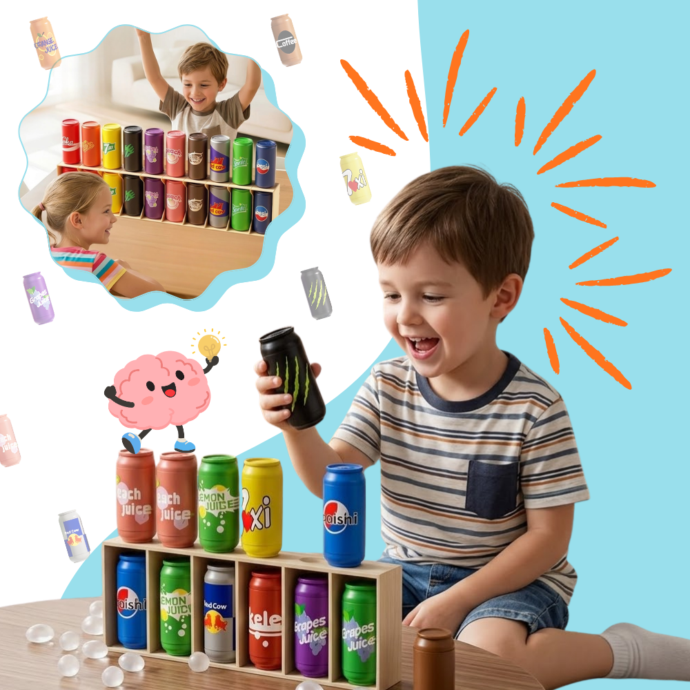 Jeu de mémoire amusant avec des canettes de soda - Ozerty