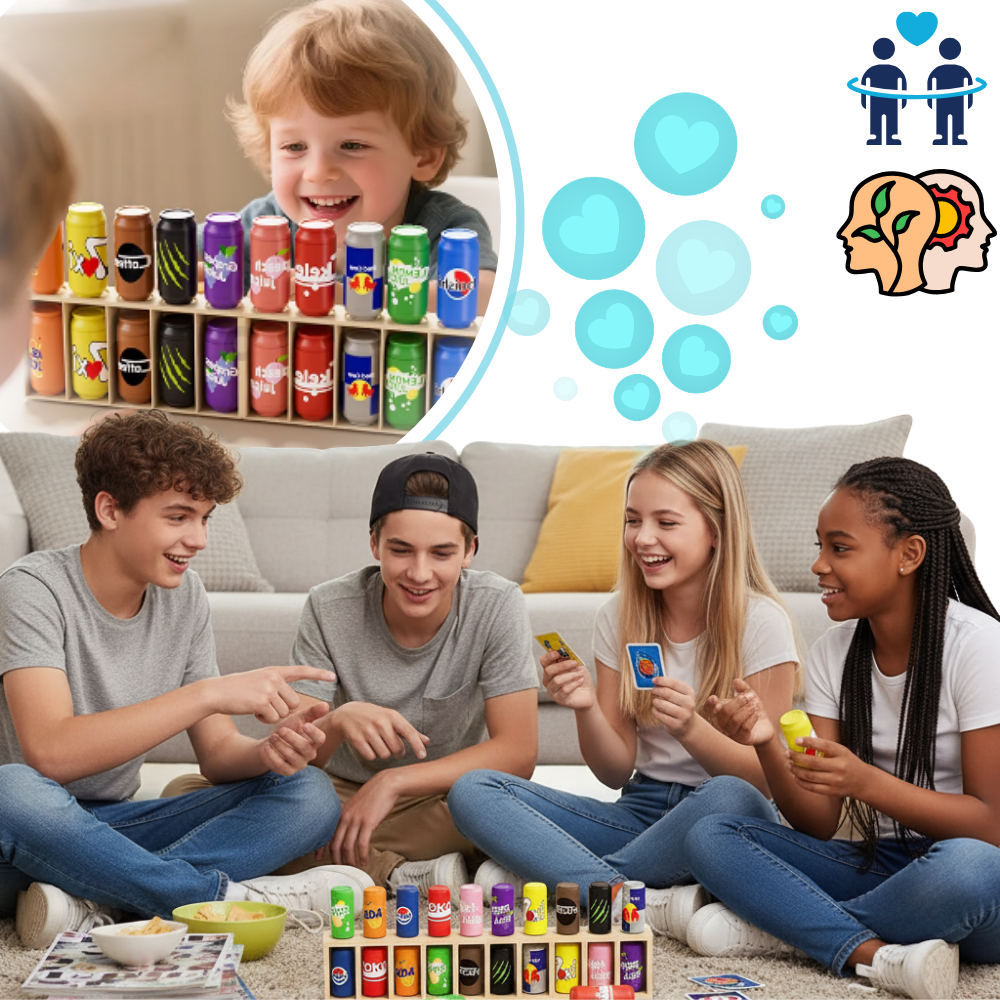 Jeu de mémoire amusant avec des canettes de soda - Ozerty