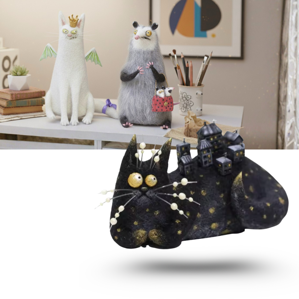 Décoration amusante animal en peluche décoiffé et espiègle - Ozerty